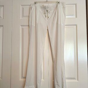 Cabana Life Beach Cover Up Wide Leg Pants White Large UPF 50+ fabric